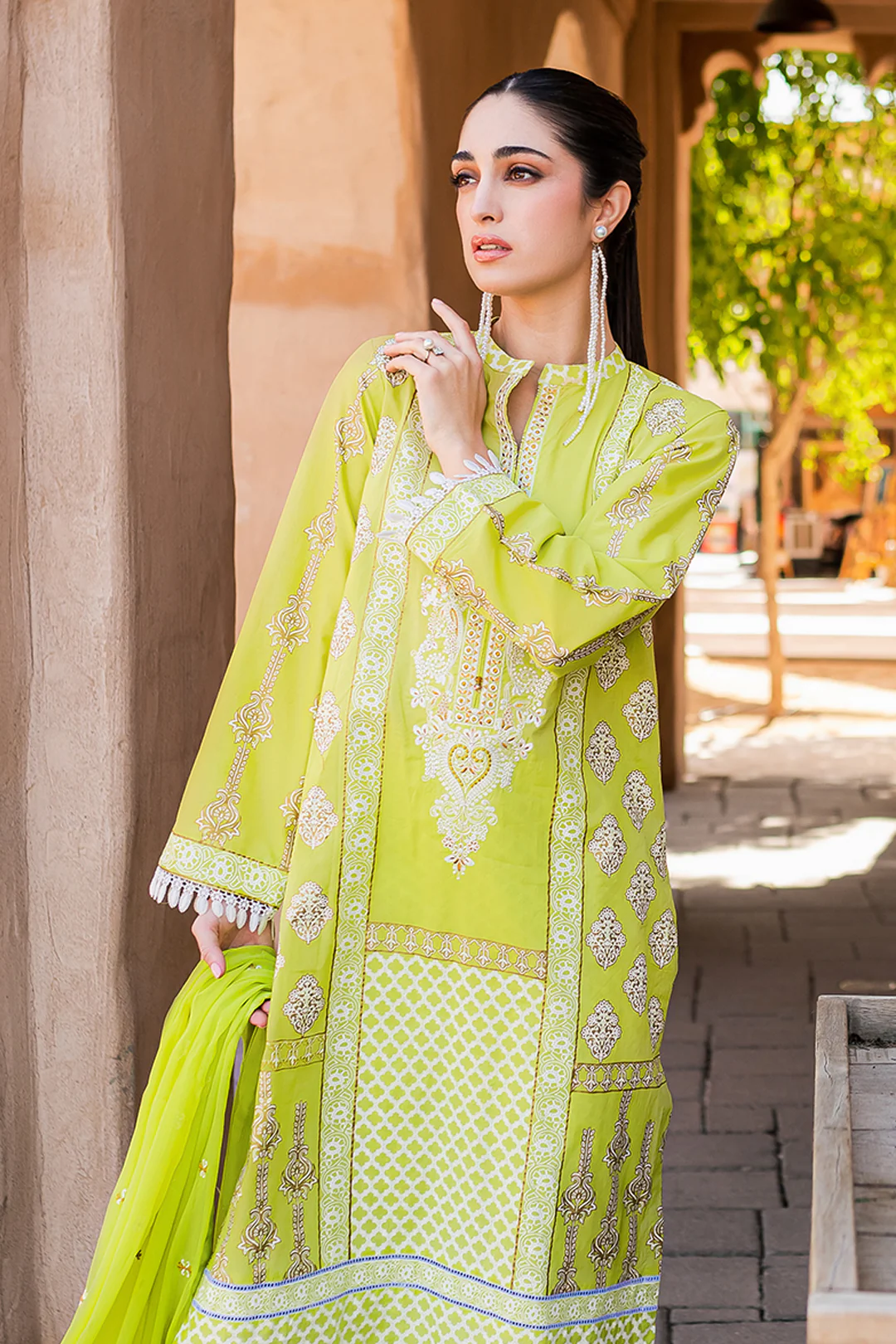 Embroidered Shirt Shalwar Dupatta - 0565 - Image 5