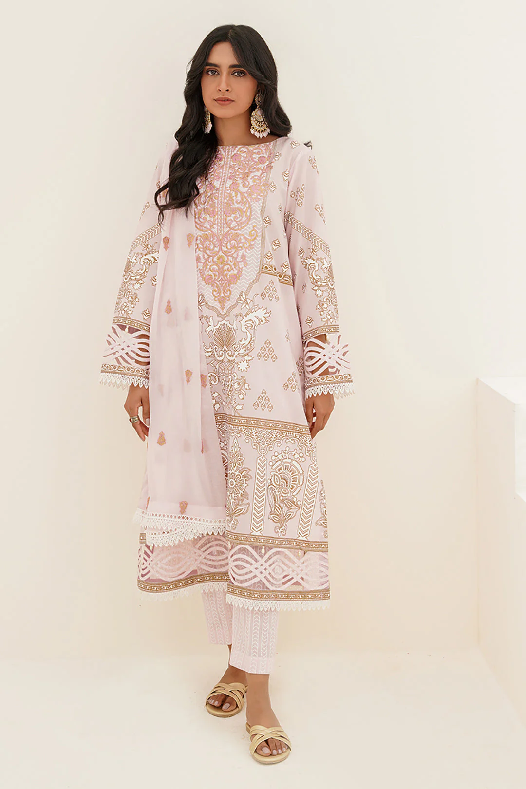 Embroidered Shirt Shalwar Dupatta - 0567 - Image 2