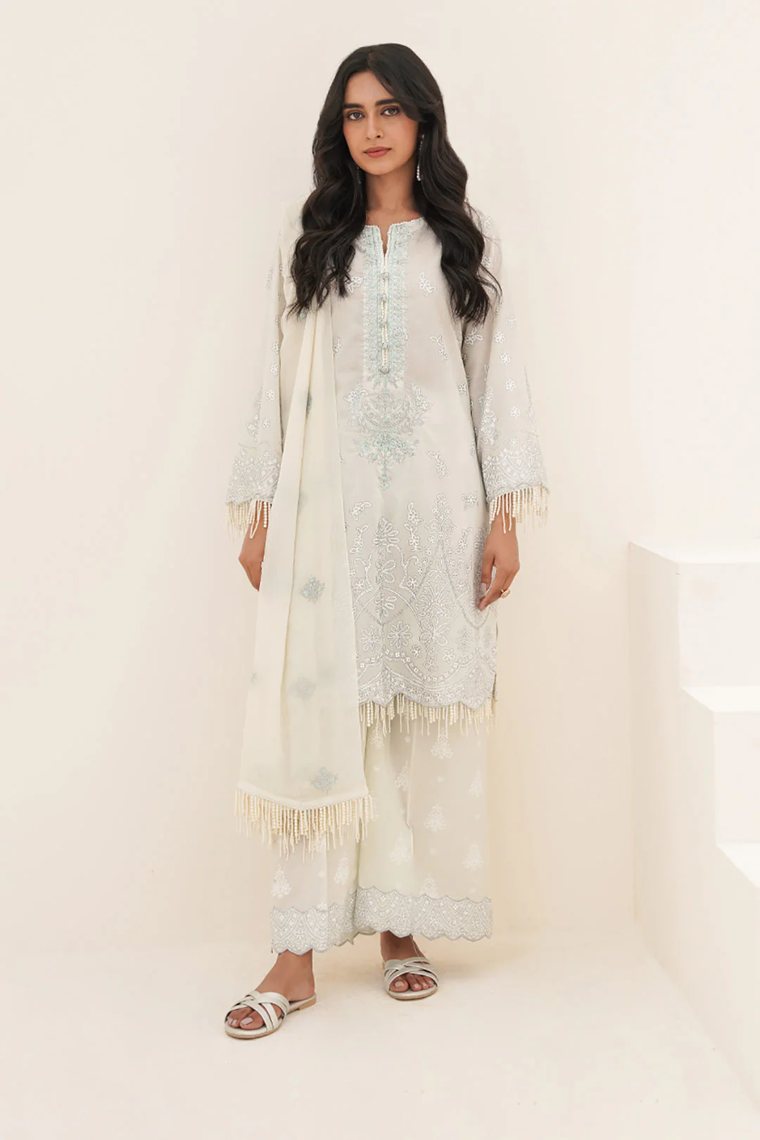 Embroidered Shirt Shalwar Dupatta - 0569 - Image 2