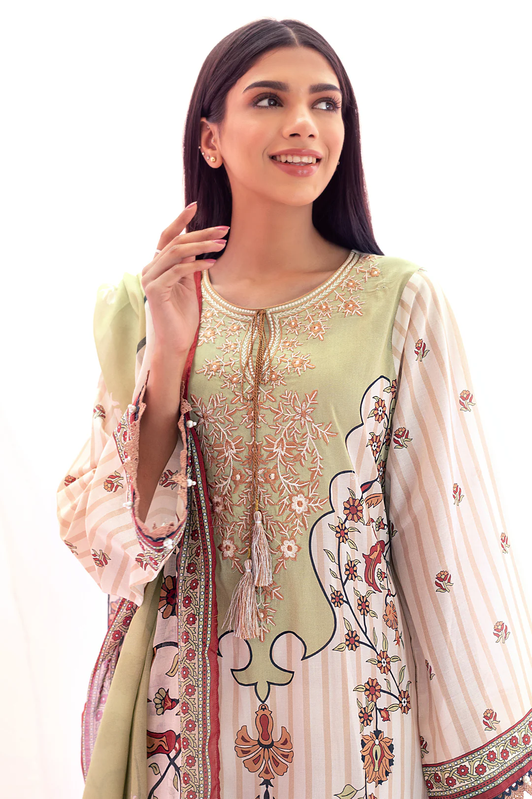 Embroidered Shirt Shalwar Dupatta - 0602 - Image 2