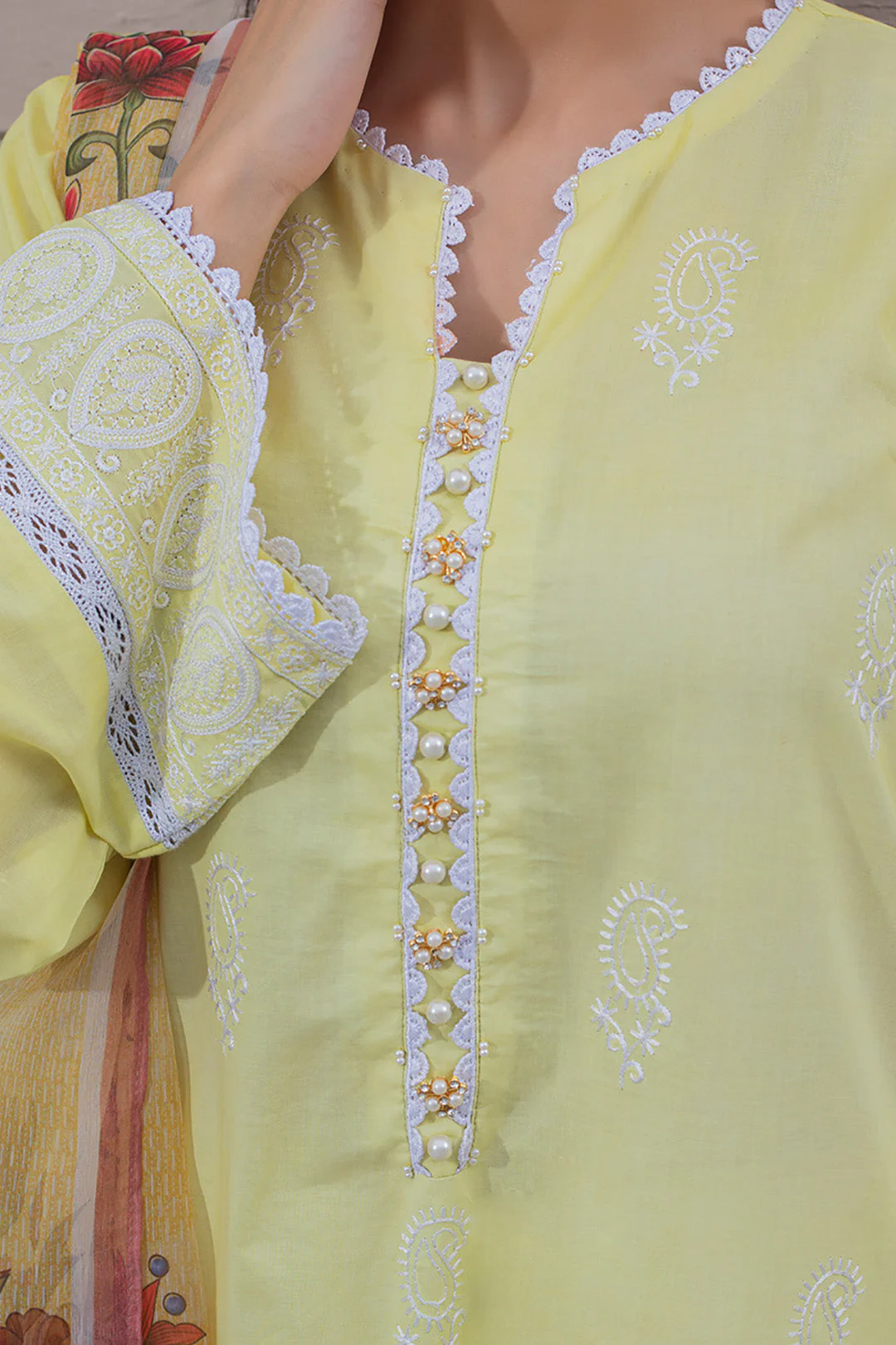 Embroidered Shirt Shalwar Dupatta - 0647 - Image 4