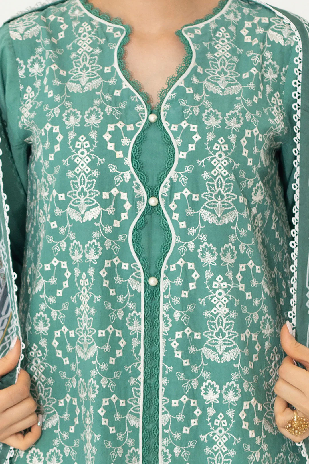 Embroidered Shirt Shalwar Dupatta - 0654 - Image 4