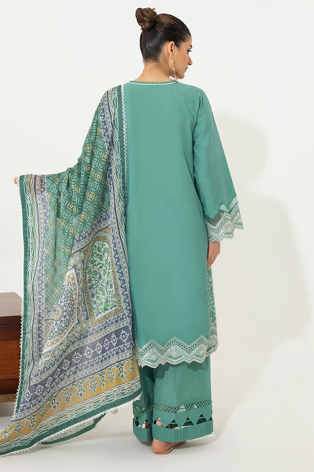 Embroidered Shirt Shalwar Dupatta - 0654 - Image 5