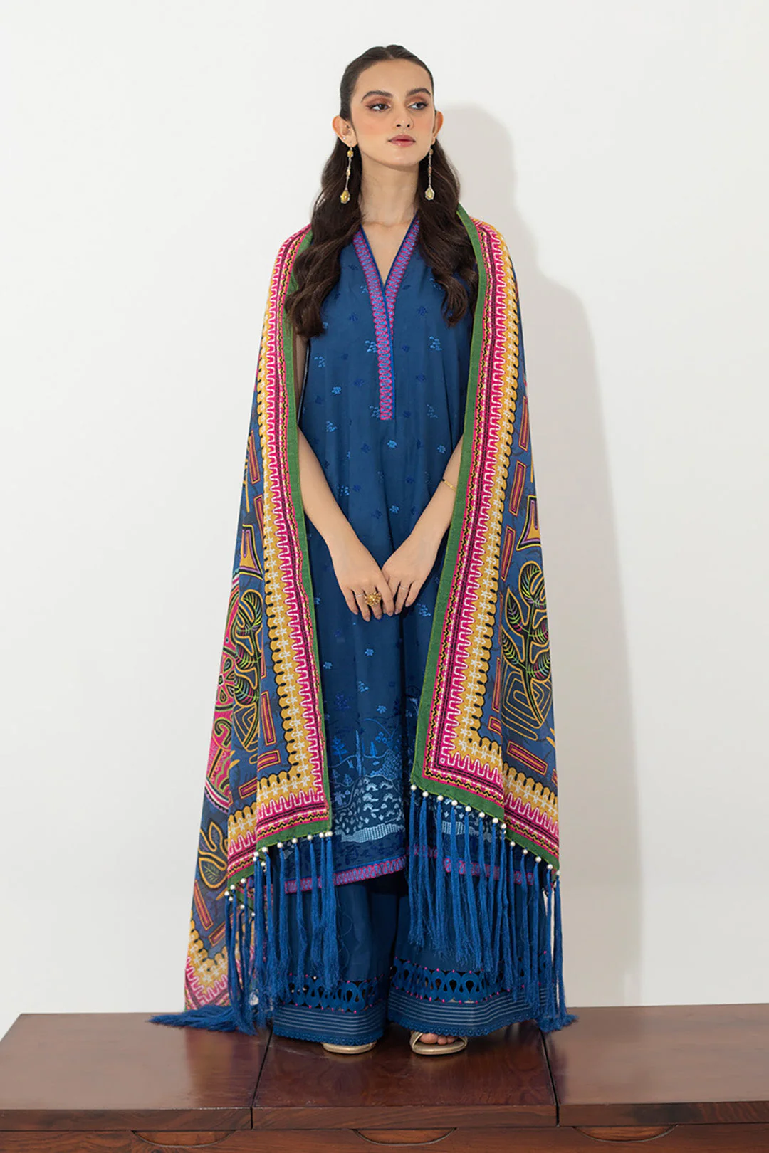 Embroidered Shirt Shalwar Dupatta - 0655 - Image 3