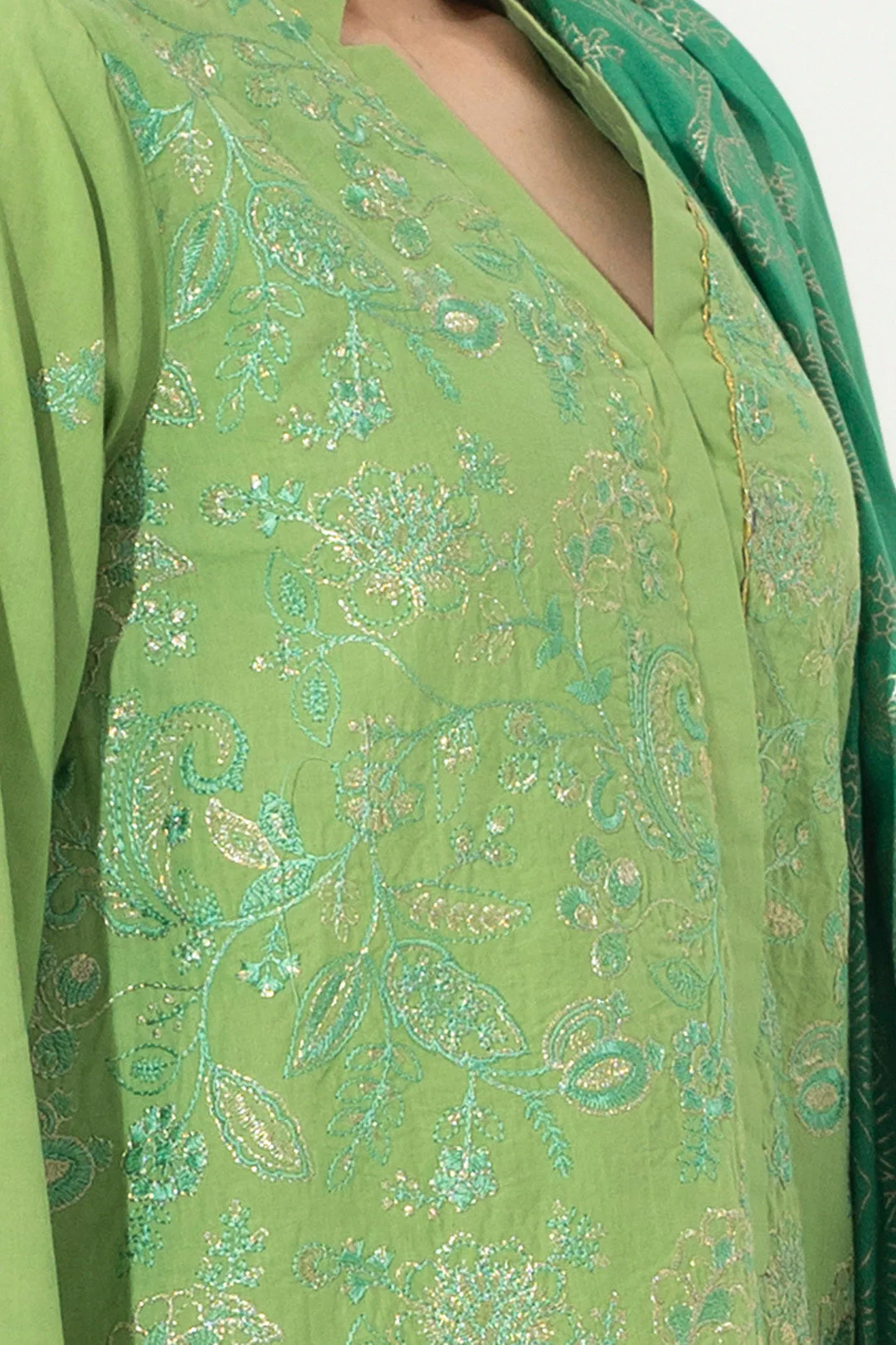 Embroidered Shirt Shalwar Dupatta - 0656 - Image 4