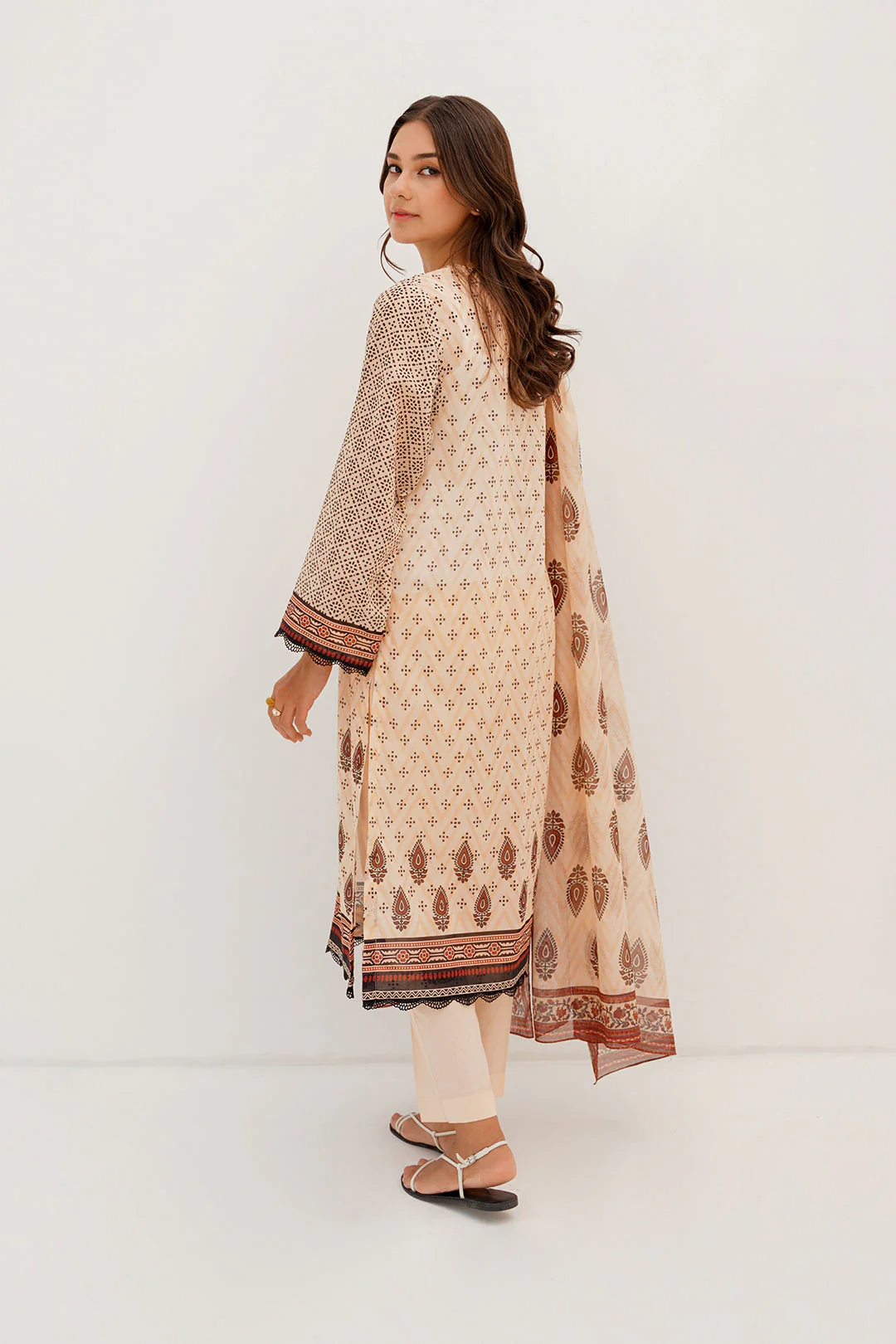 Embroidered Shirt Shalwar Dupatta - 0663 - Image 4