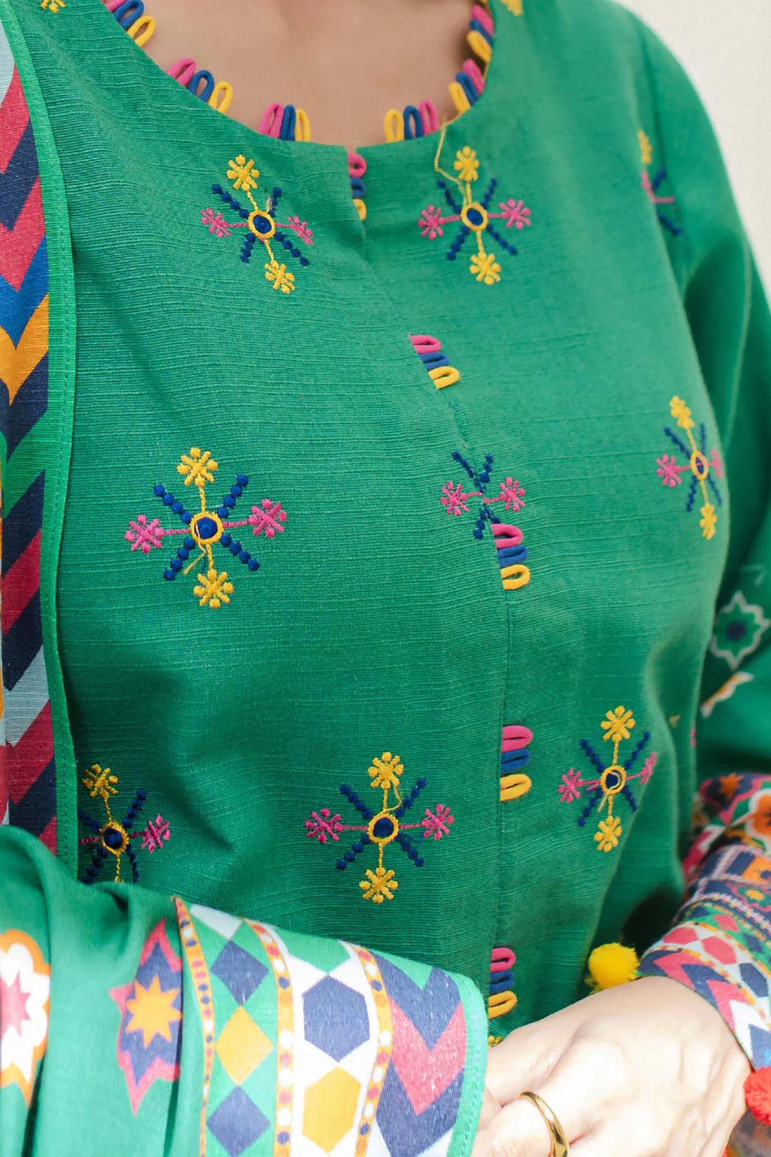Embroidered Shirt Shalwar Dupatta - 0690 - Image 4