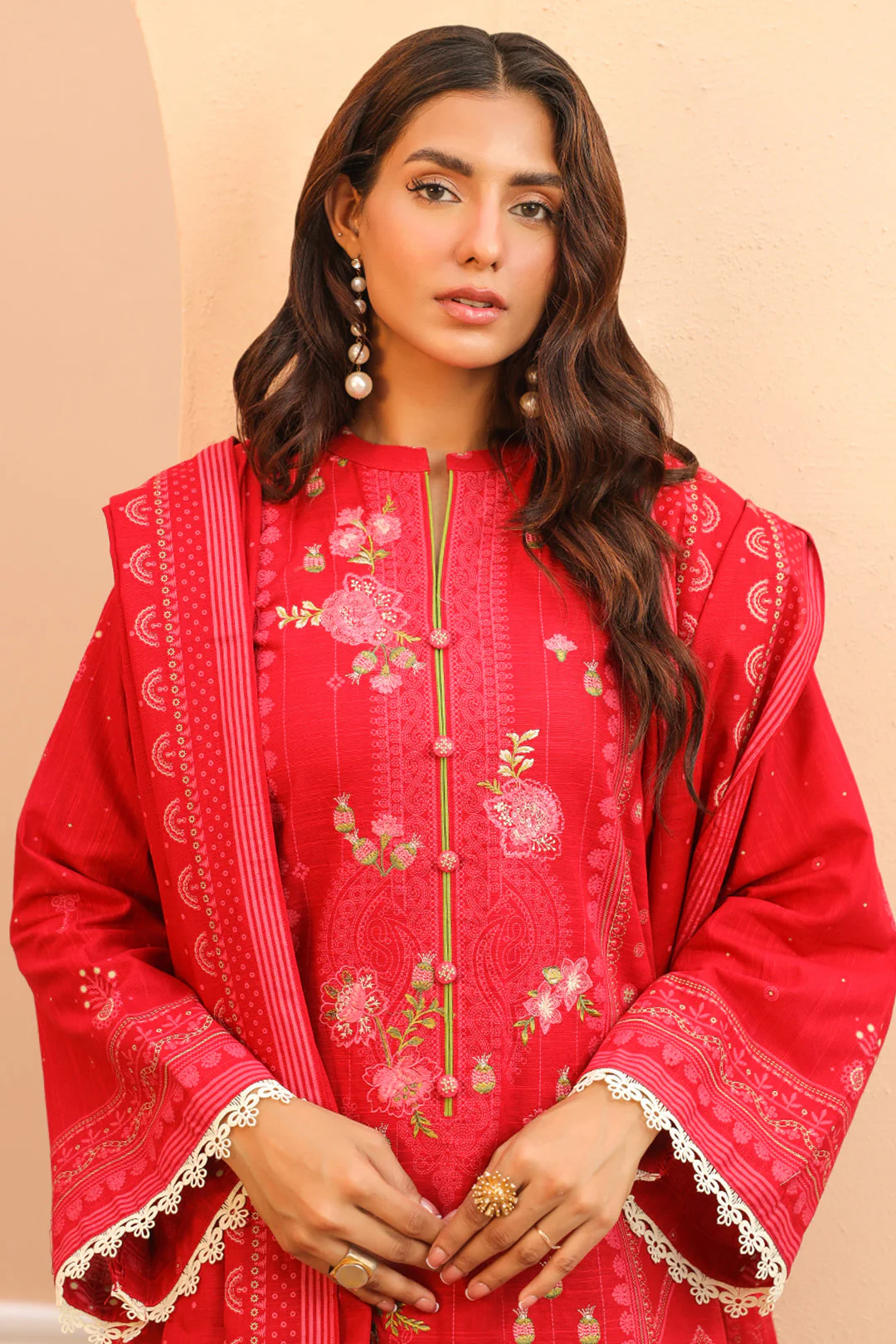 Embroidered Shirt Shalwar Dupatta - 0693 - Image 2