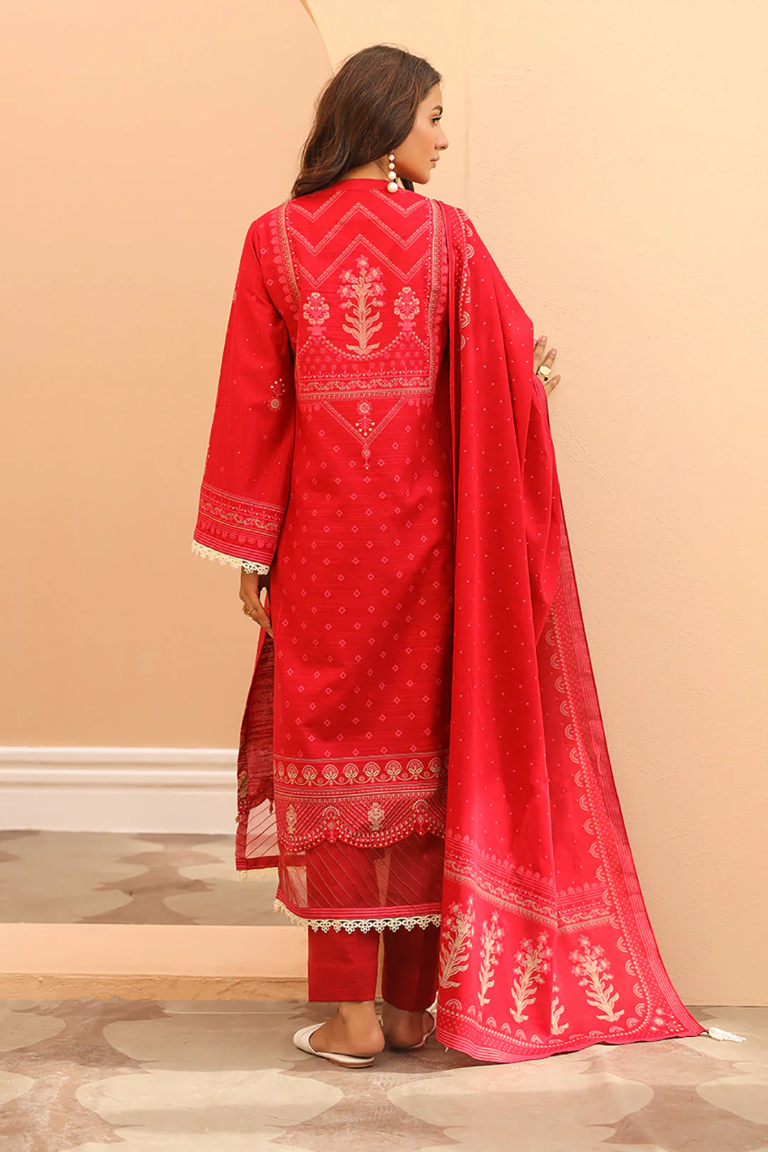 Embroidered Shirt Shalwar Dupatta - 0693 - Image 5