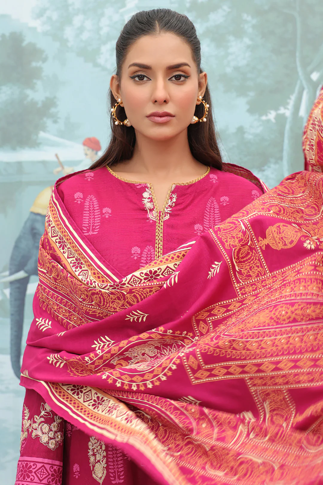 Embroidered Shirt Shalwar Dupatta - 0694 - Image 2