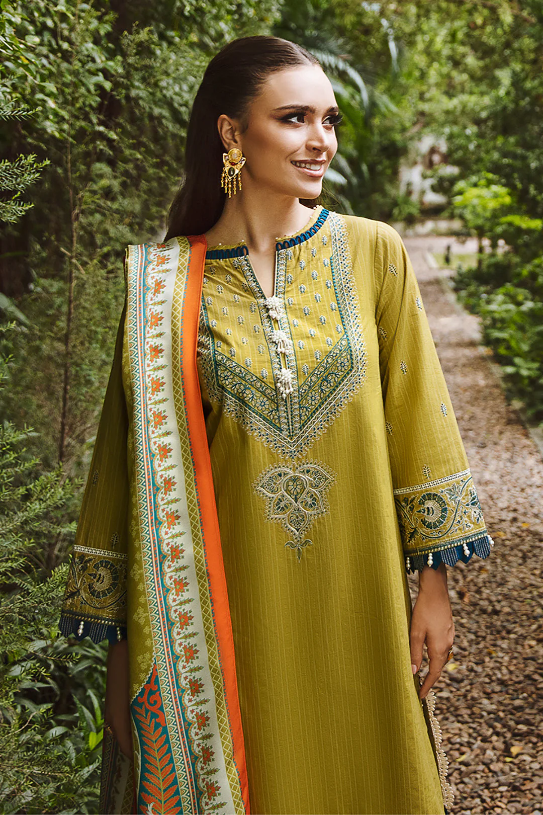 Embroidered Shirt Shalwar Dupatta - 0695 - Image 3