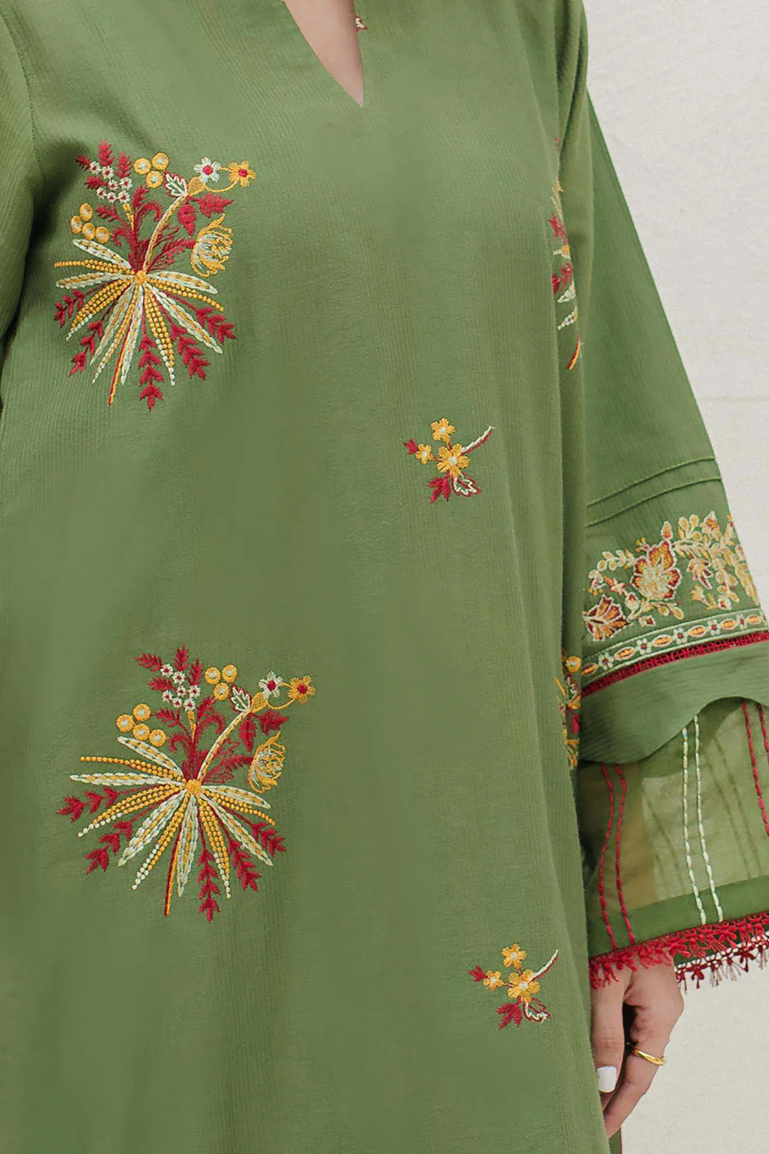 Embroidered Shirt Shalwar Dupatta - 0698 - Image 4
