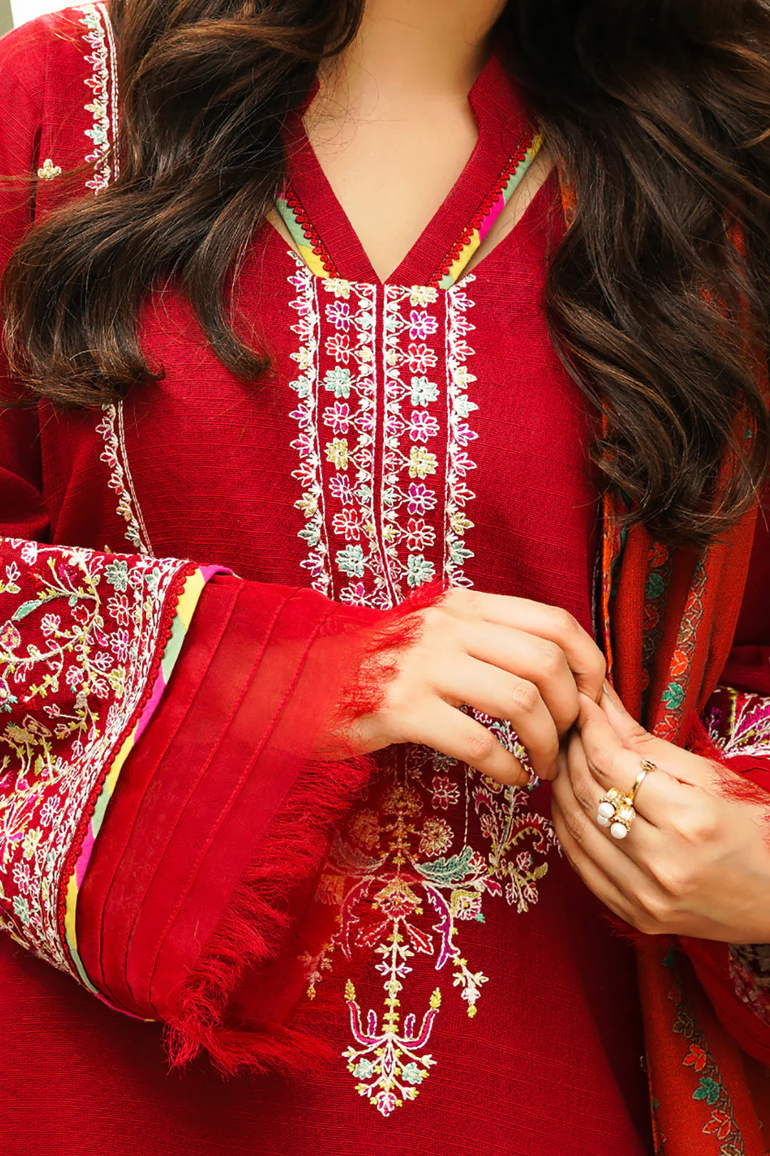 Embroidered Shirt Shalwar Dupatta - 0699 - Image 4