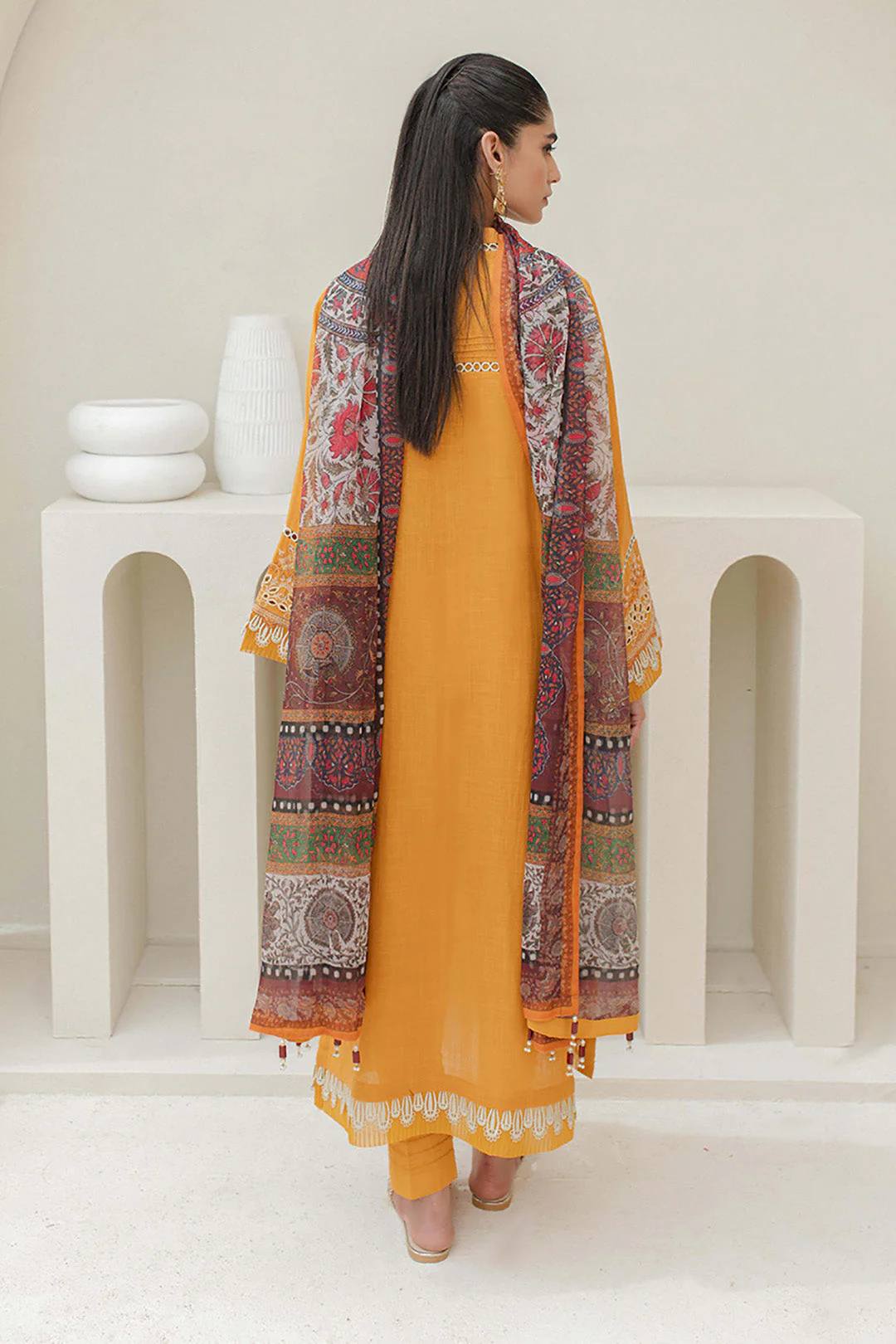 Embroidered Shirt Shalwar Dupatta - 0701 - Image 3