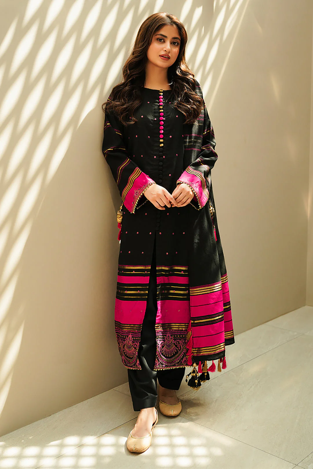 Embroidered Shirt Shalwar Dupatta - 0706 - Image 2