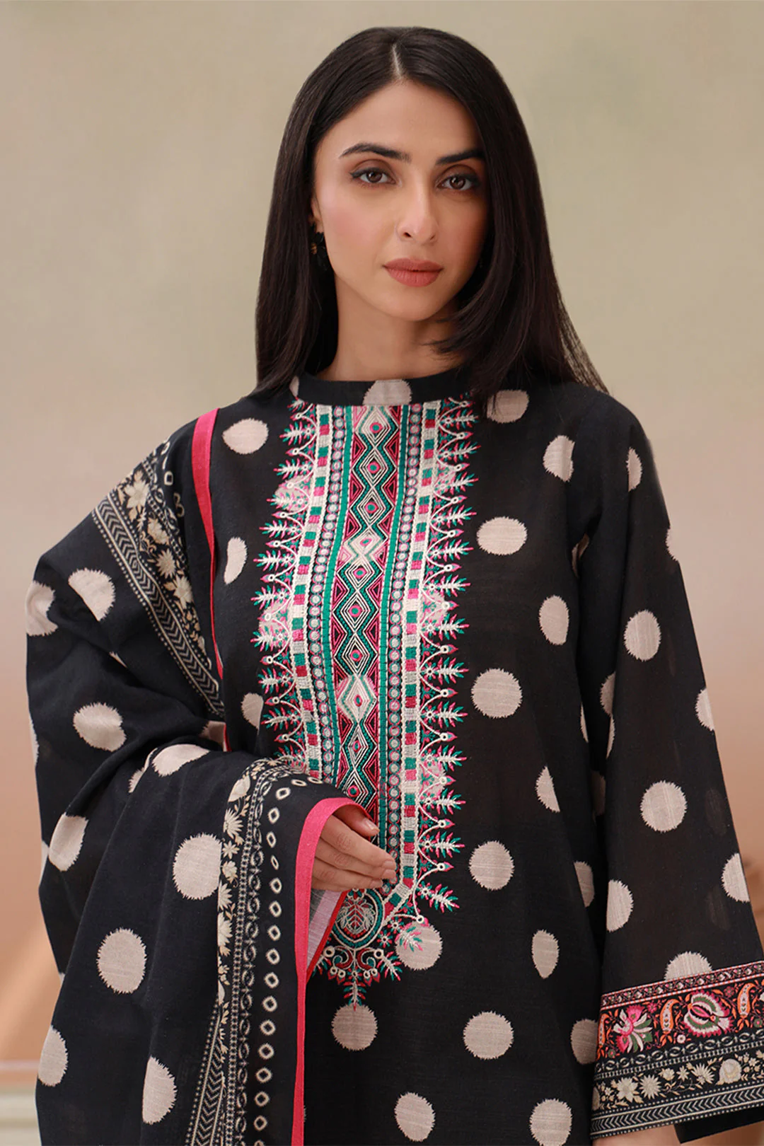 Embroidered Shirt Shalwar Dupatta - 0759 - Image 2