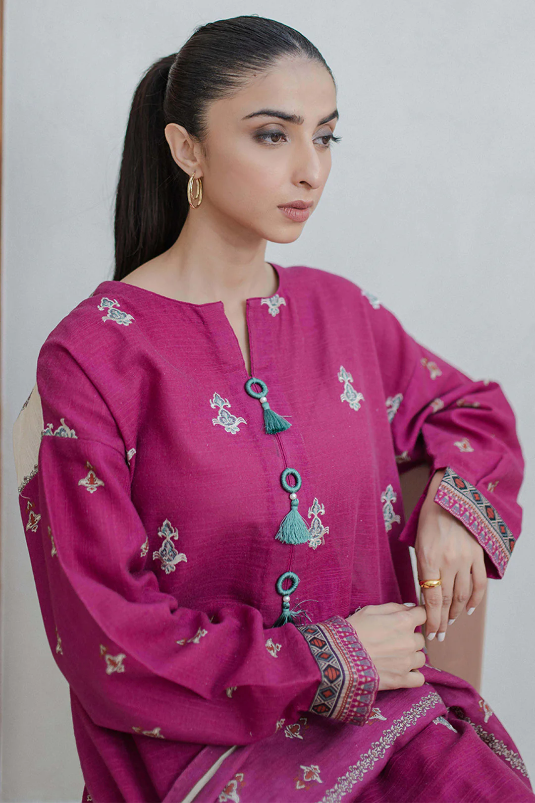 Embroidered Shirt Shalwar Dupatta - 0760 - Image 2