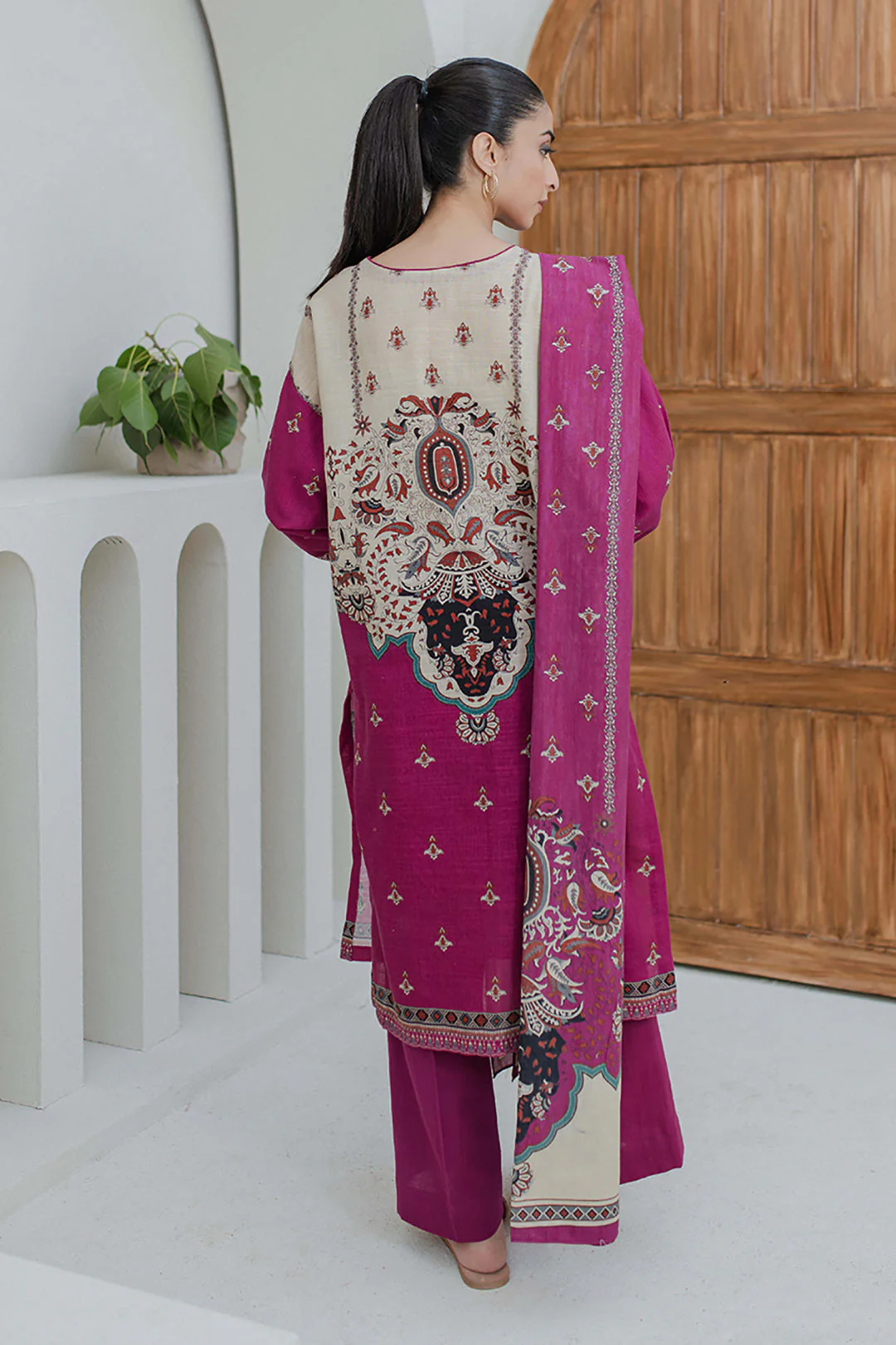 Embroidered Shirt Shalwar Dupatta - 0760 - Image 5