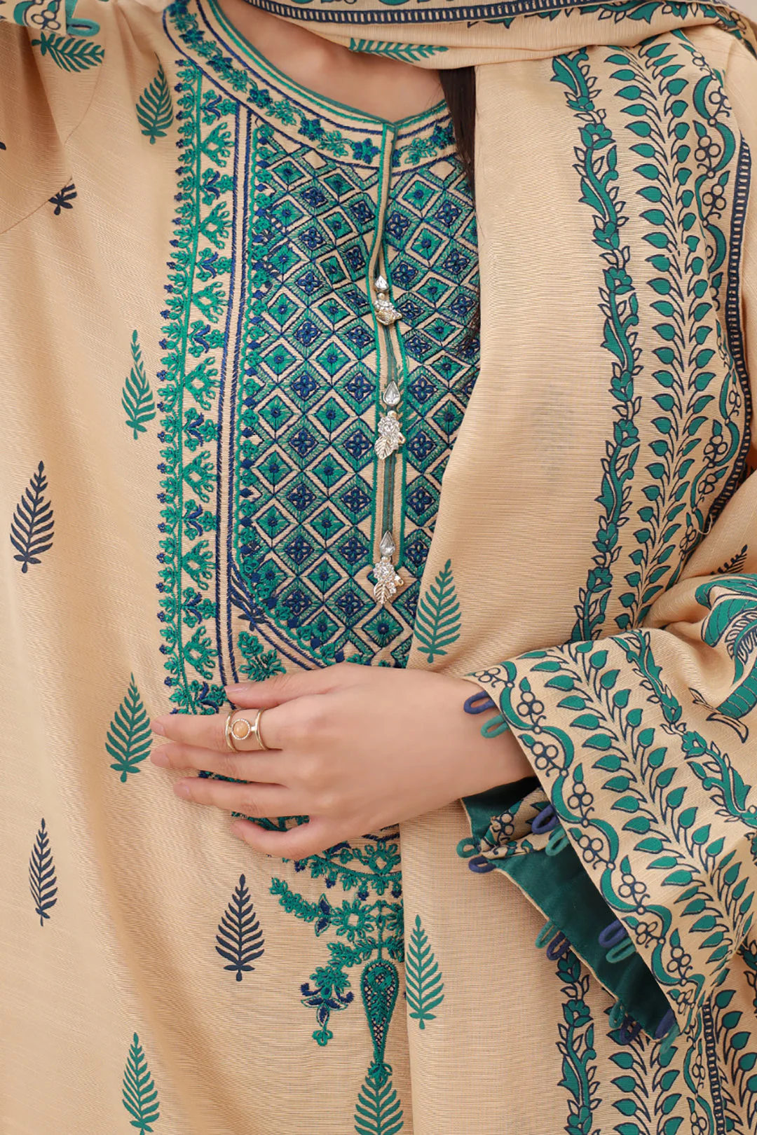 Embroidered Shirt Shalwar Dupatta - 0767 - Image 4