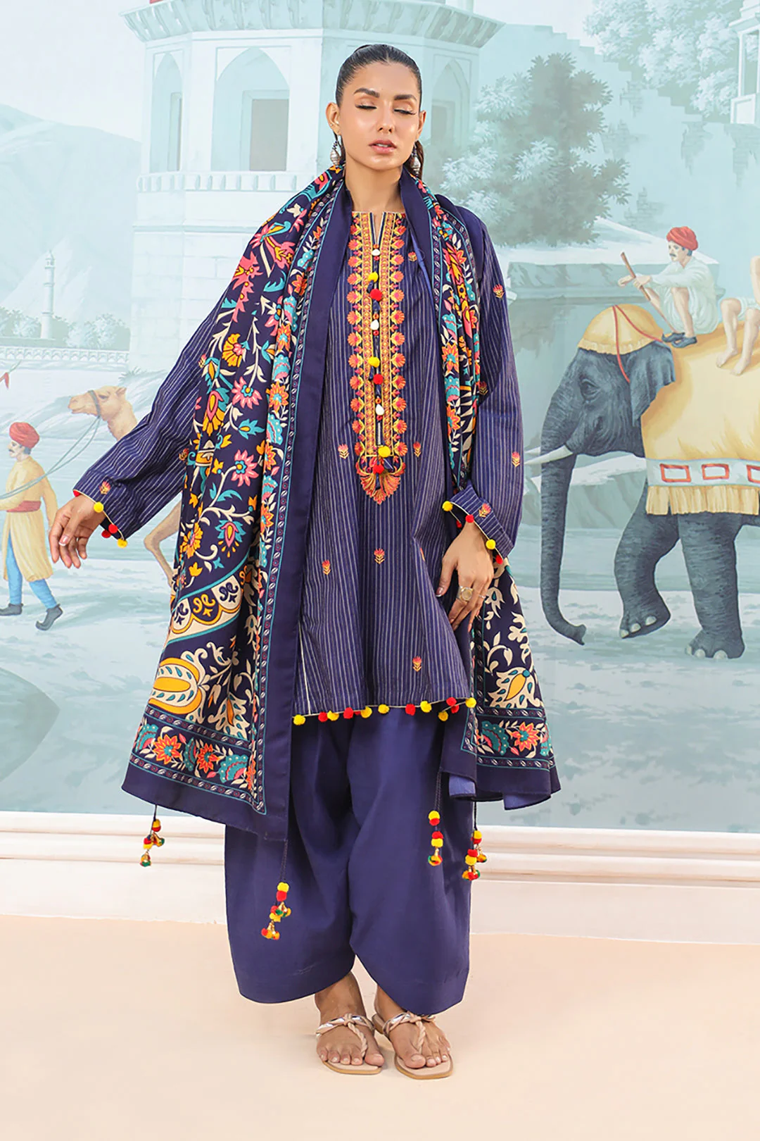 Embroidered Shirt Shalwar Dupatta - 0769 - Image 3