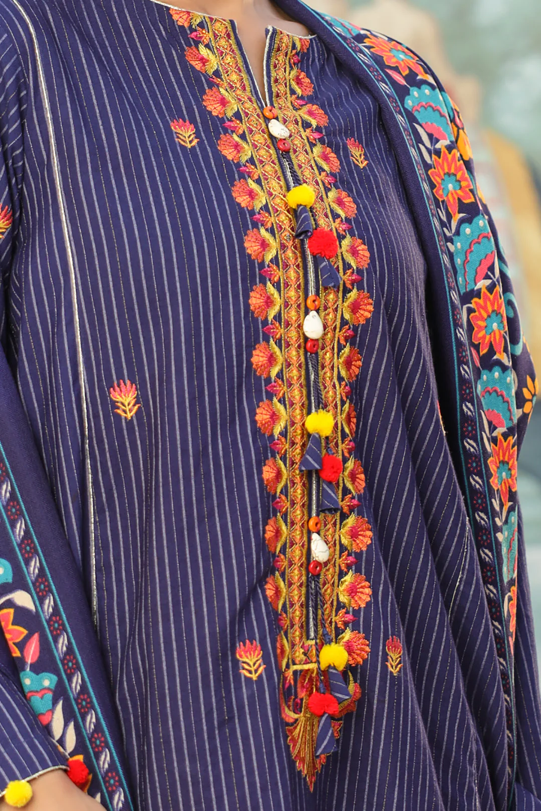 Embroidered Shirt Shalwar Dupatta - 0769 - Image 4