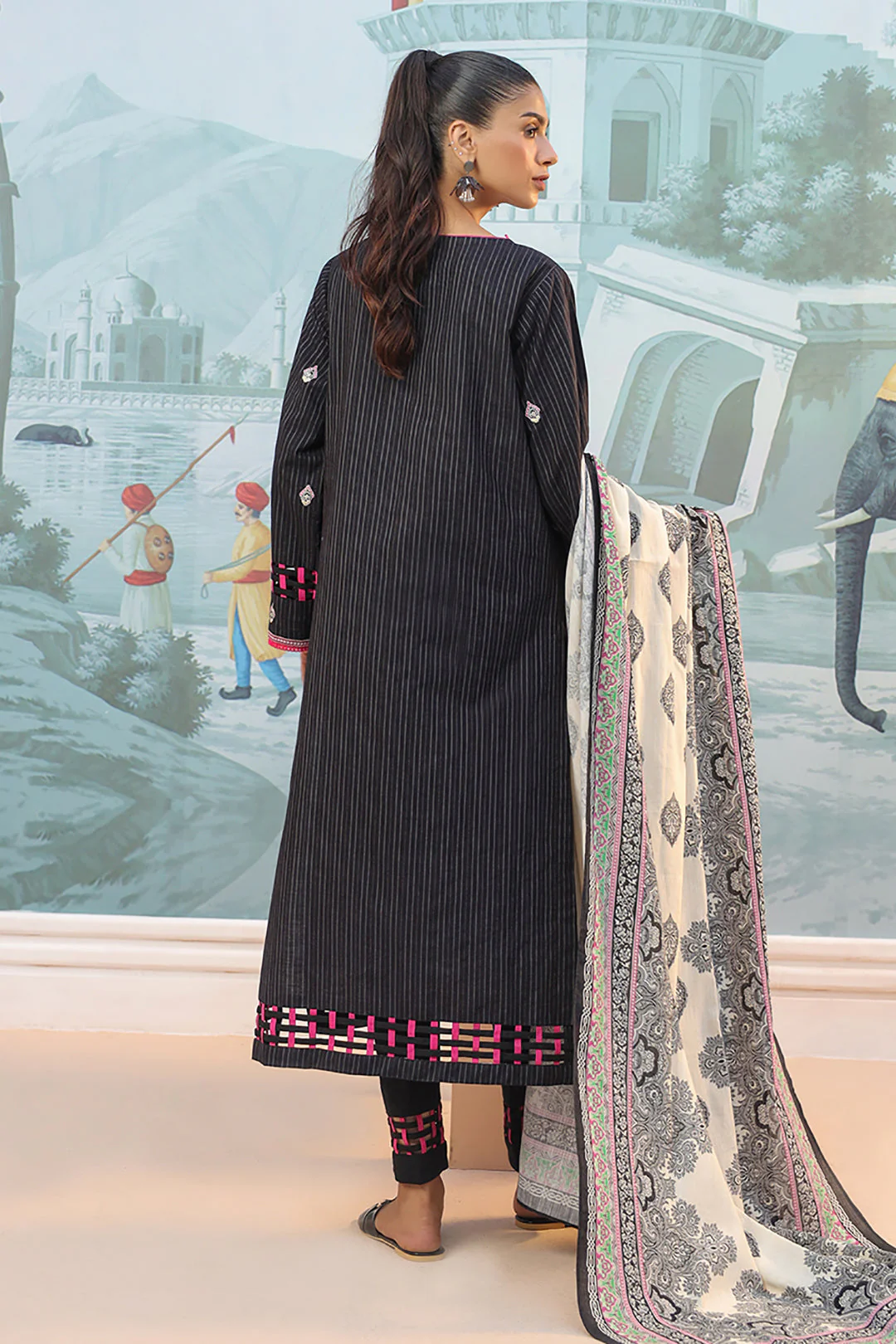 Embroidered Shirt Shalwar Dupatta - 0770 - Image 5