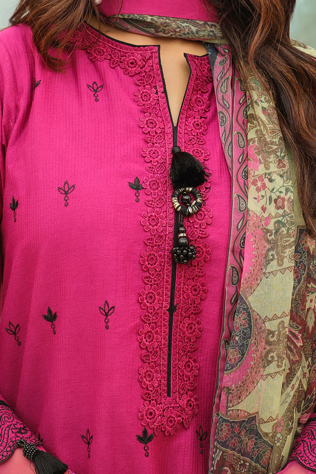 Embroidered Shirt Shalwar Dupatta - 0772 - Image 4