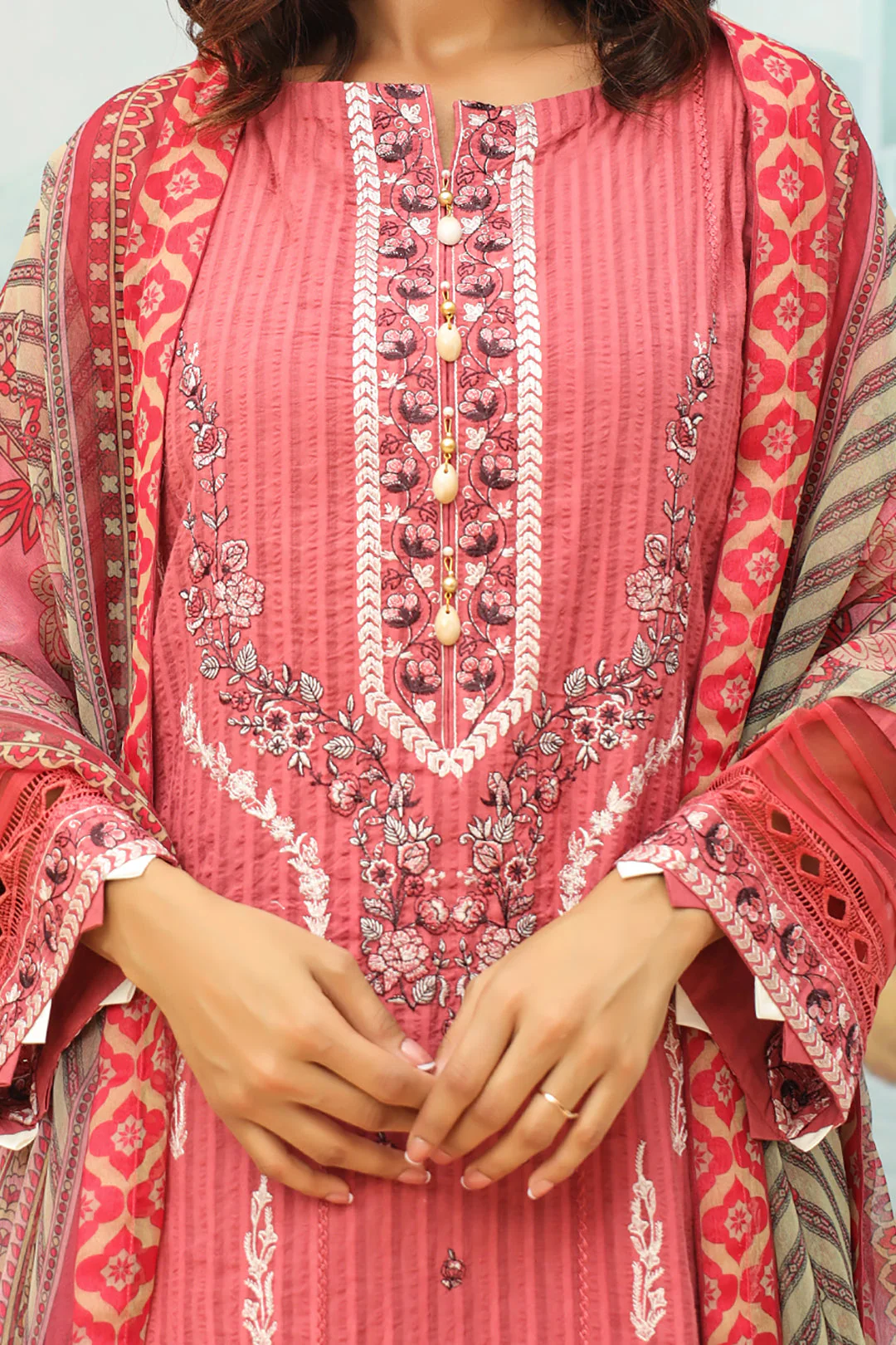 Embroidered Shirt Shalwar Dupatta - 0773 - Image 4