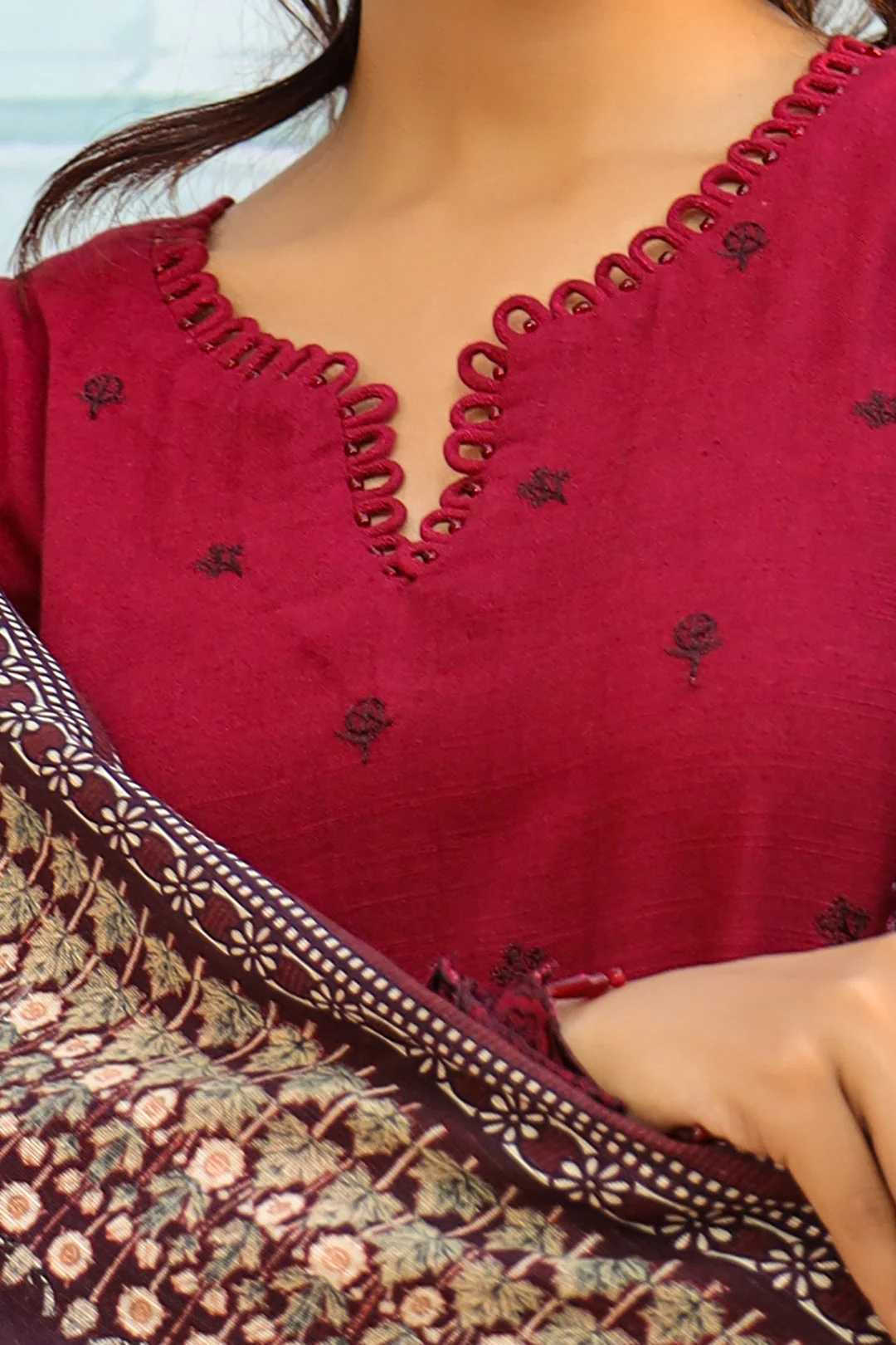 Embroidered Shirt Shalwar Dupatta - 0774 - Image 4