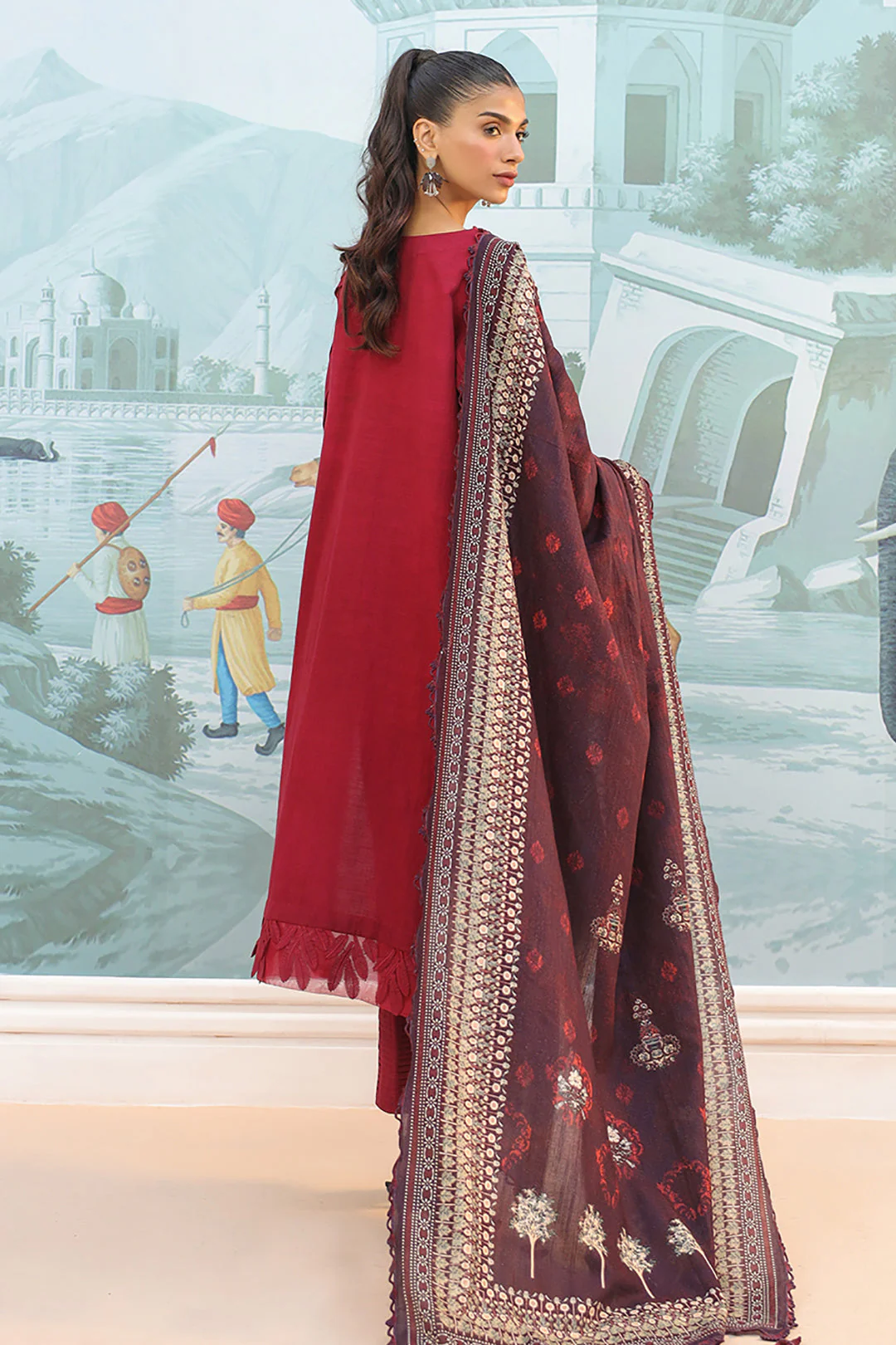 Embroidered Shirt Shalwar Dupatta - 0774 - Image 5
