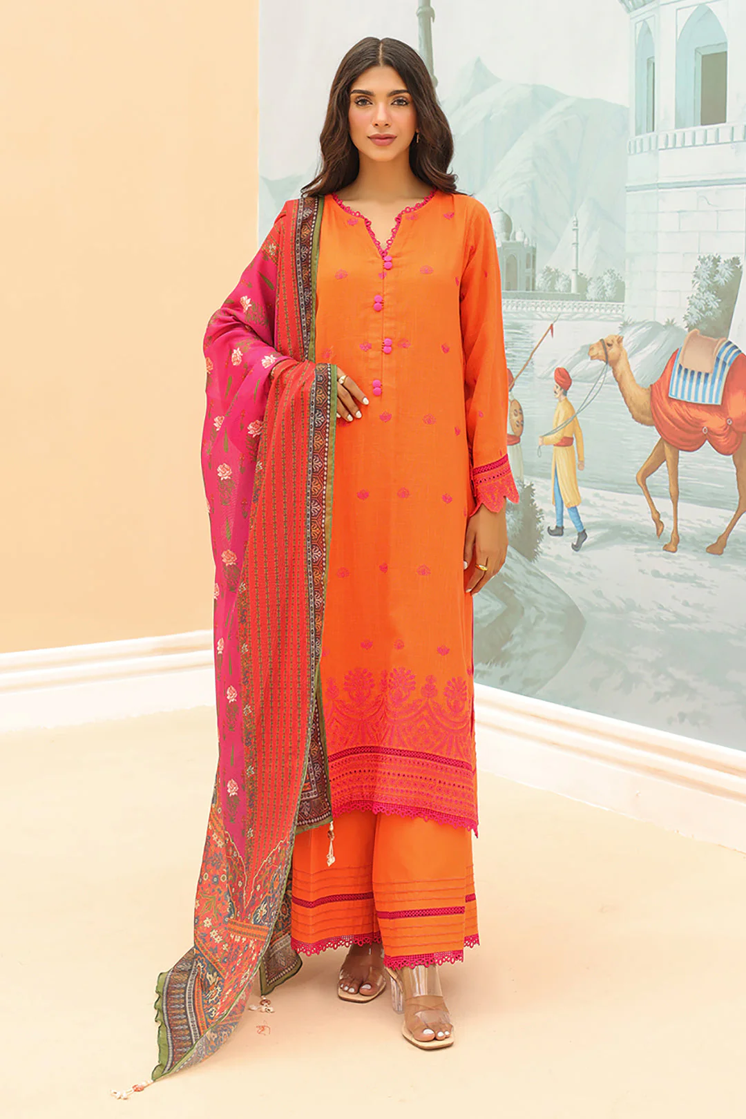 Embroidered Shirt Shalwar Dupatta - 0775 - Image 2