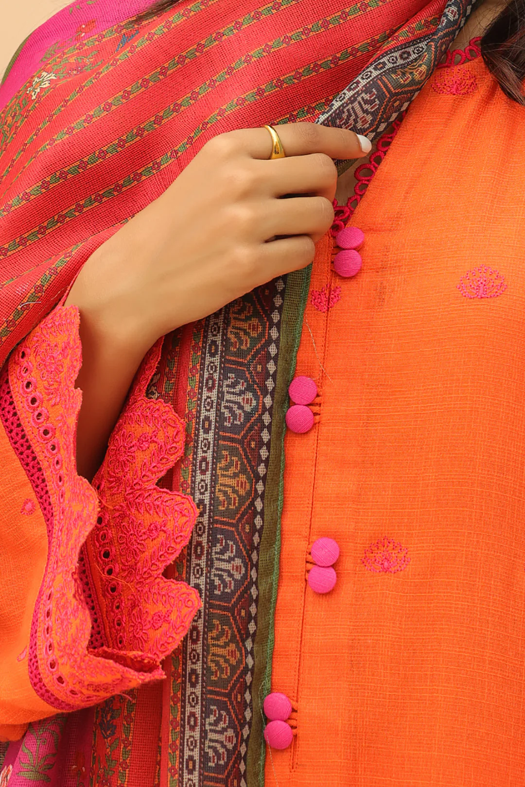 Embroidered Shirt Shalwar Dupatta - 0775 - Image 3