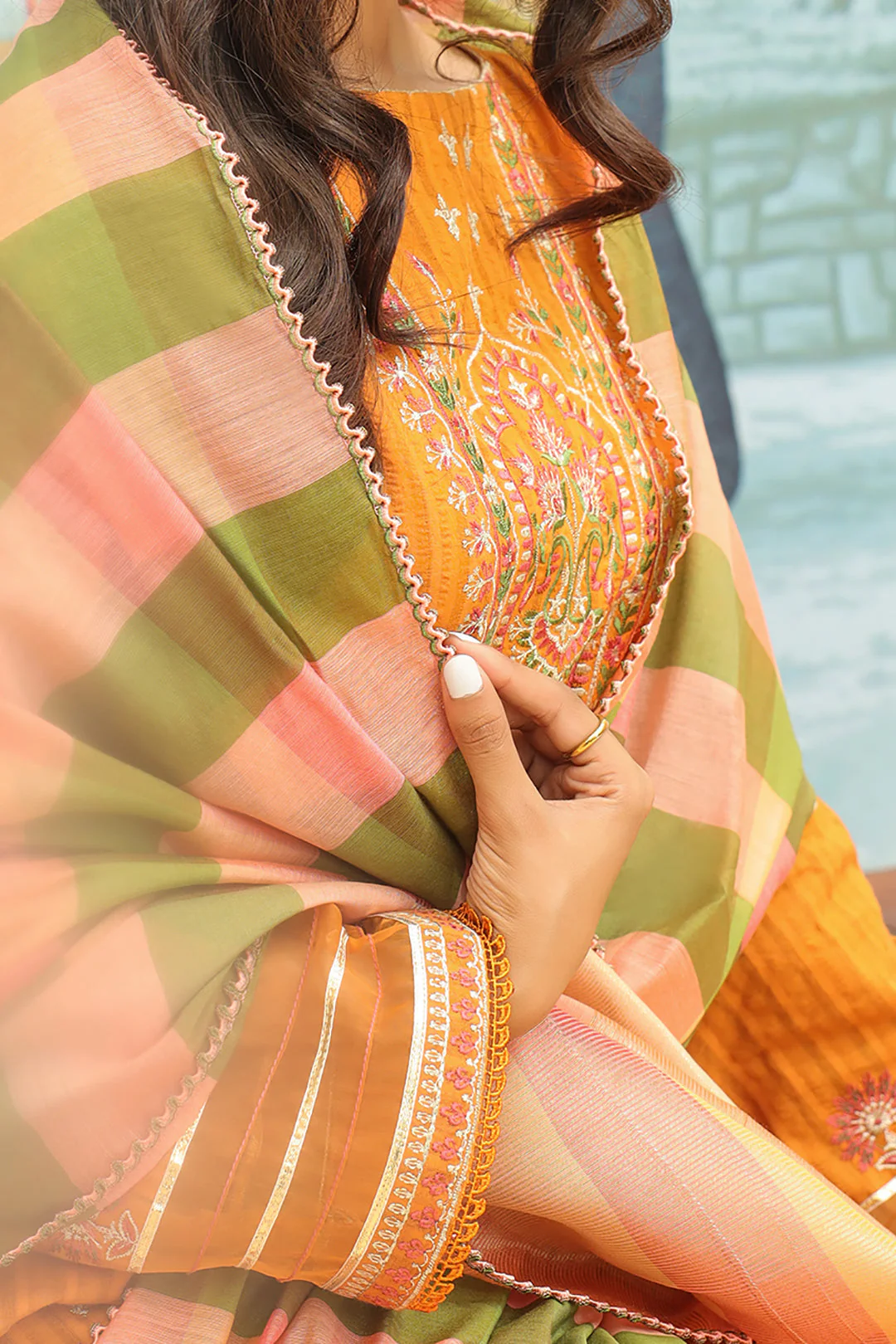 Embroidered Shirt Shalwar Dupatta - 0779 - Image 4
