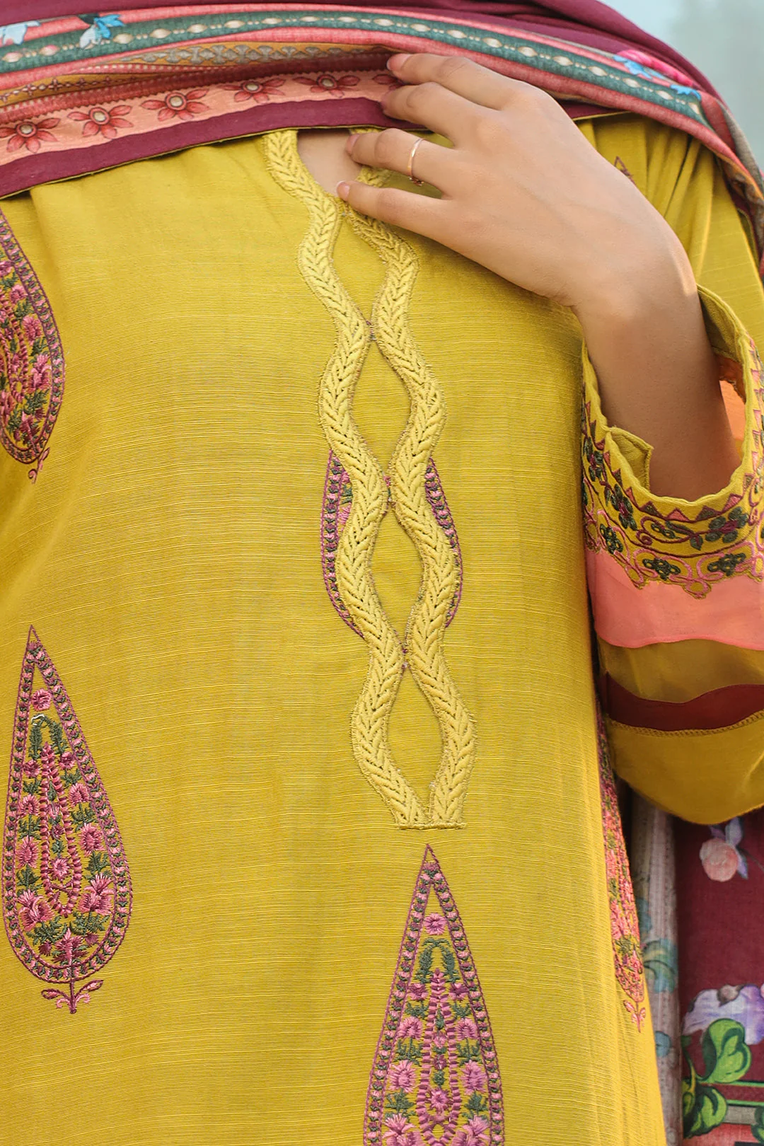 Embroidered Shirt Shalwar Dupatta - 0780 - Image 4