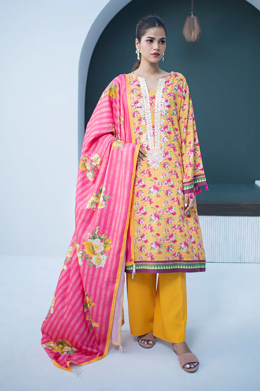 Embroidered Shirt Shalwar Dupatta - 0837
