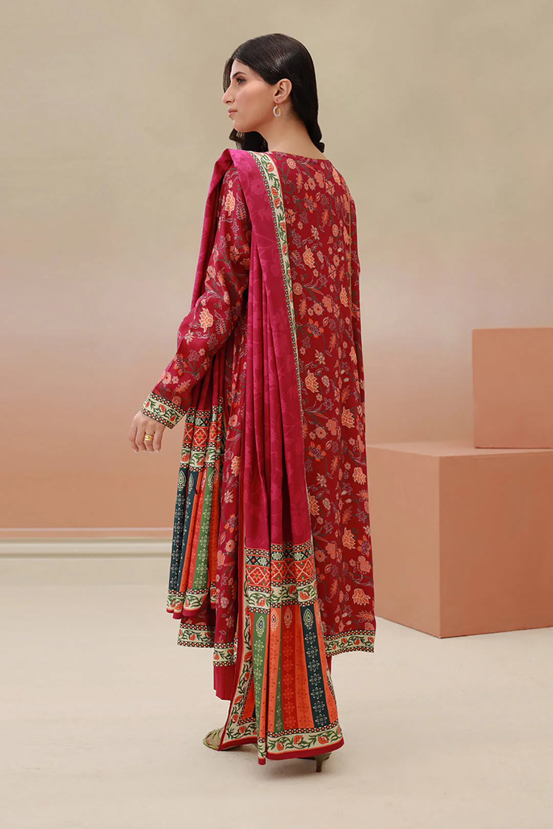 Embroidered Shirt Shalwar Dupatta - 0838 - Image 5