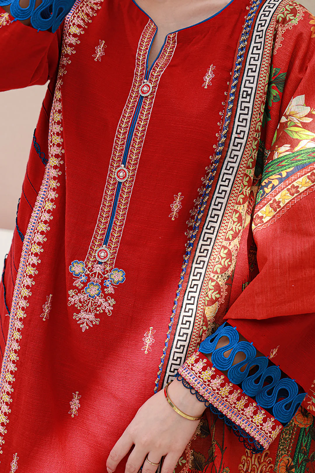 Embroidered Shirt Shalwar Dupatta - 0848 - Image 4