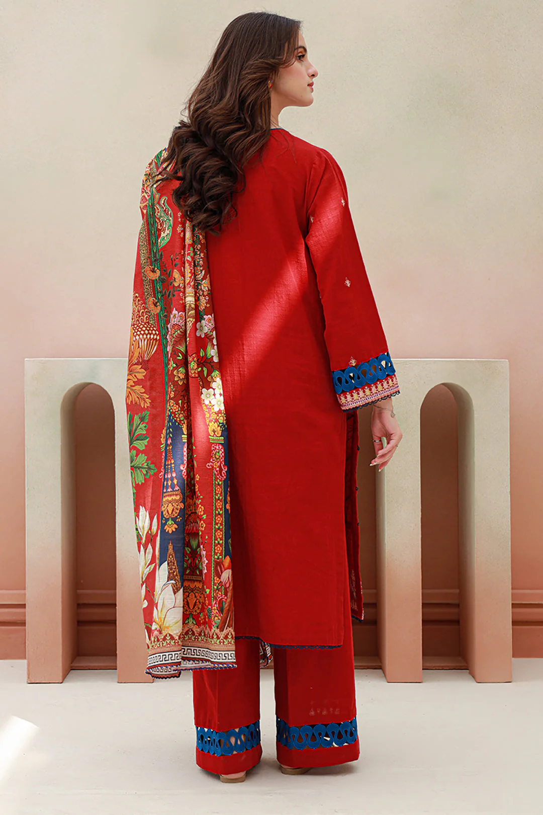 Embroidered Shirt Shalwar Dupatta - 0848 - Image 5