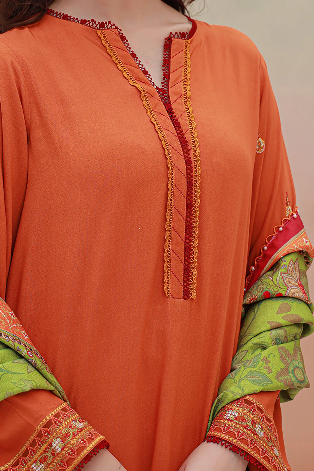 Embroidered Shirt Shalwar Dupatta - 0849 - Image 4