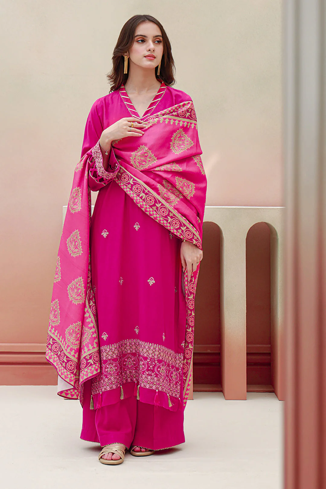 Embroidered Shirt Shalwar Dupatta - 0850 - Image 2