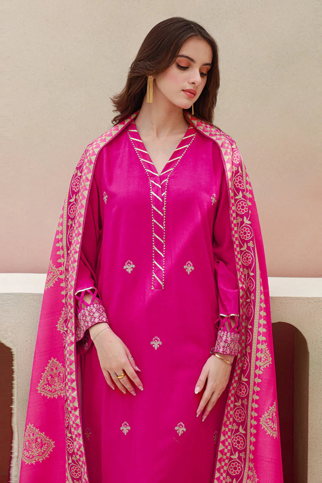 Embroidered Shirt Shalwar Dupatta - 0850 - Image 3