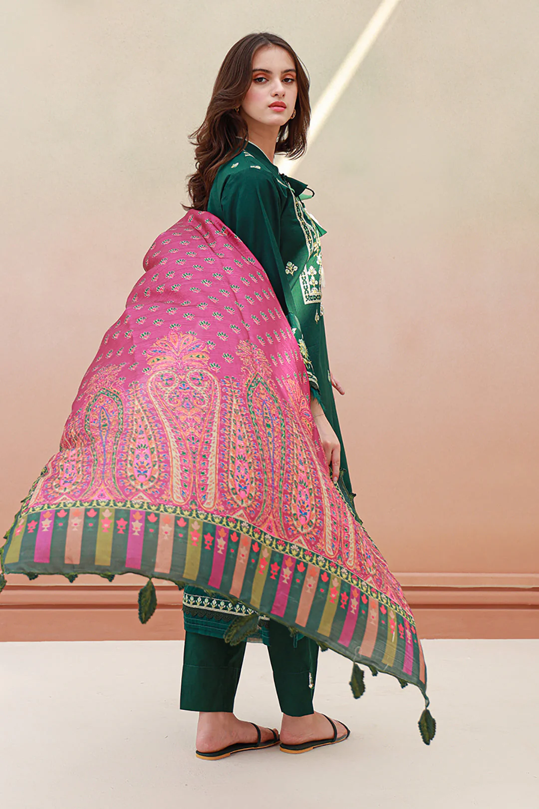 Embroidered Shirt Shalwar Dupatta - 0852 - Image 3