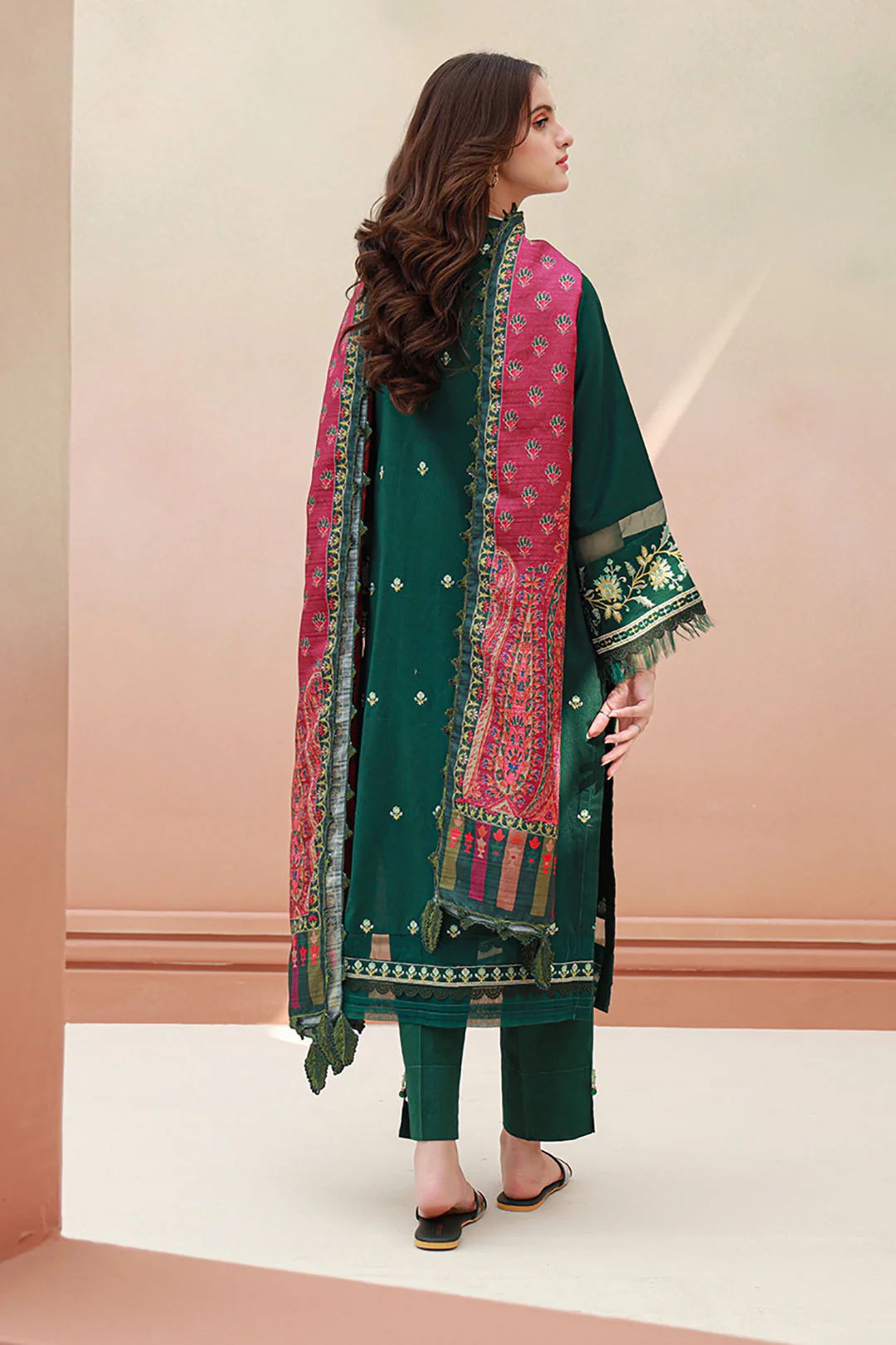 Embroidered Shirt Shalwar Dupatta - 0852 - Image 5