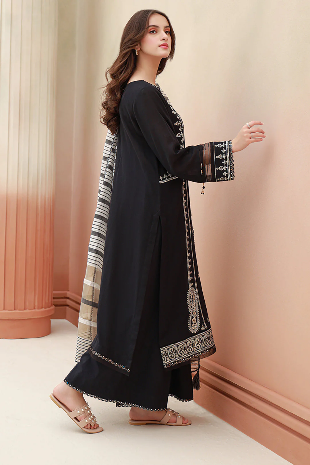 Embroidered Shirt Shalwar Dupatta - 0856 - Image 3