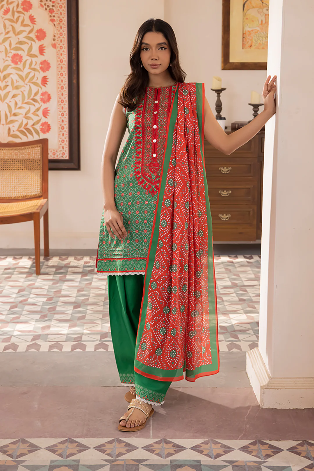 Embroidered Shirt Shalwar Dupatta - 1099 - Image 4
