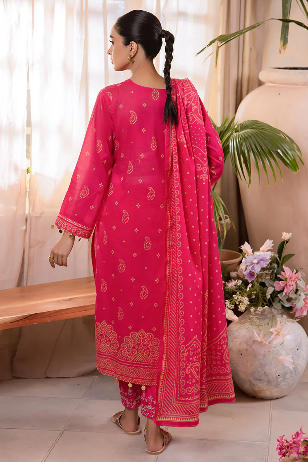 Embroidered Shirt Shalwar Dupatta - 1100 - Image 5