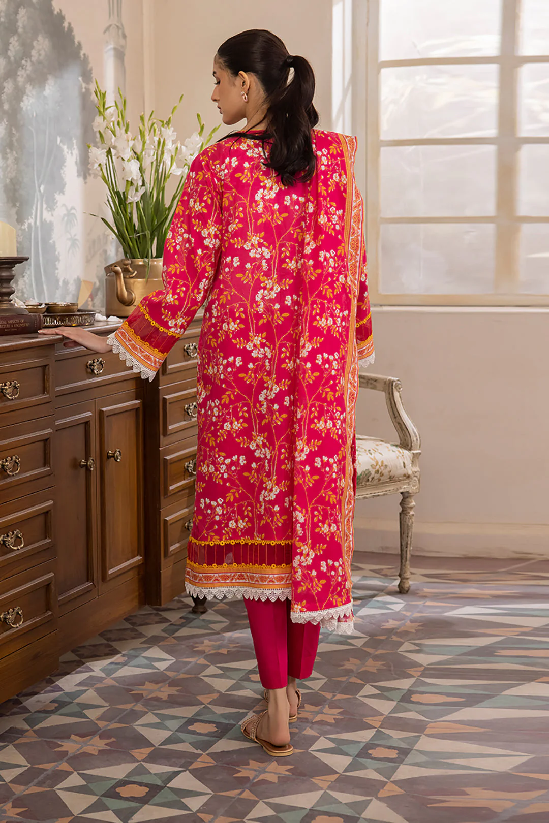 Embroidered Shirt Shalwar Dupatta - 1102 - Image 5