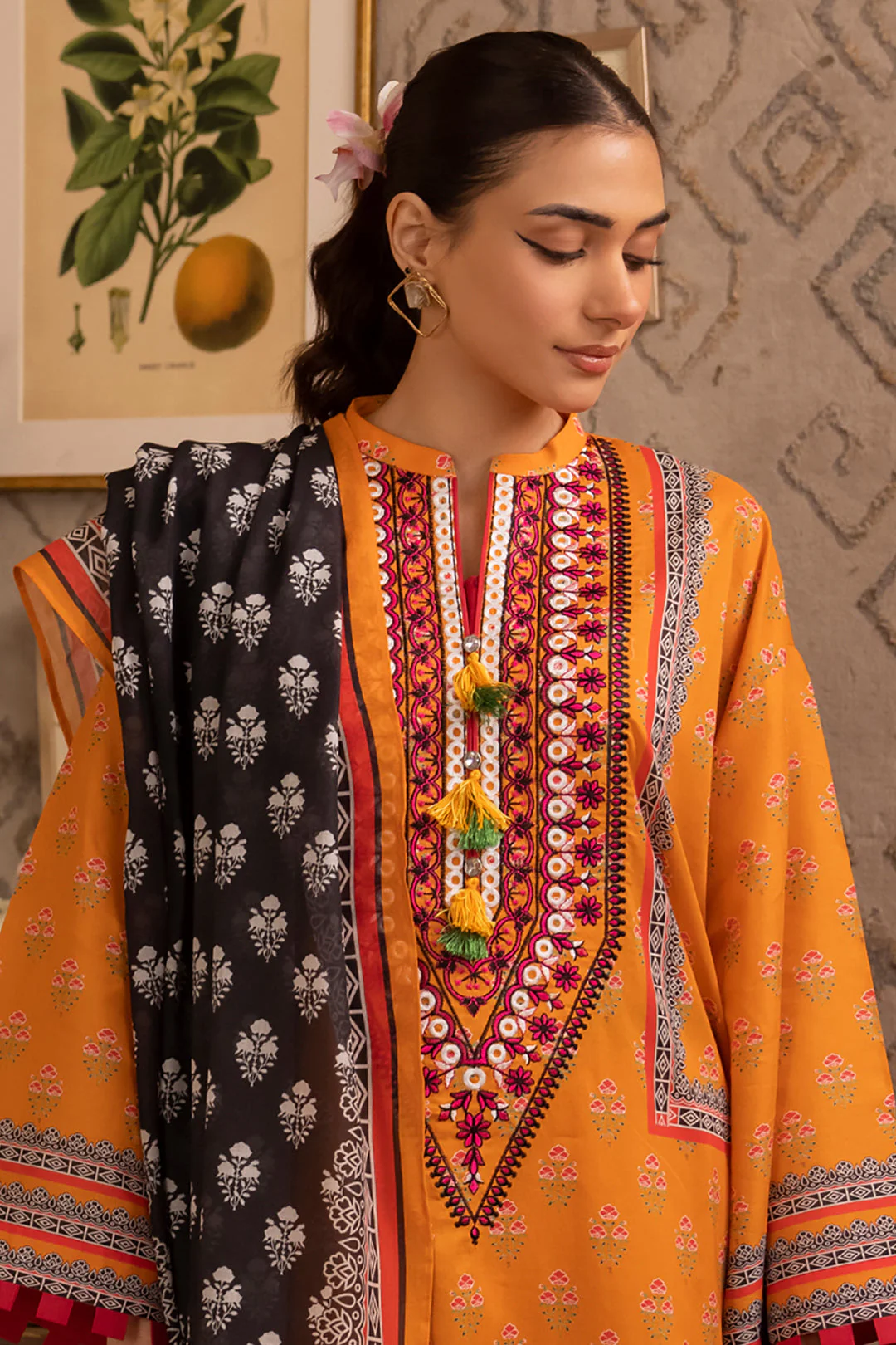 Embroidered Shirt Shalwar Dupatta - 1103 - Image 2