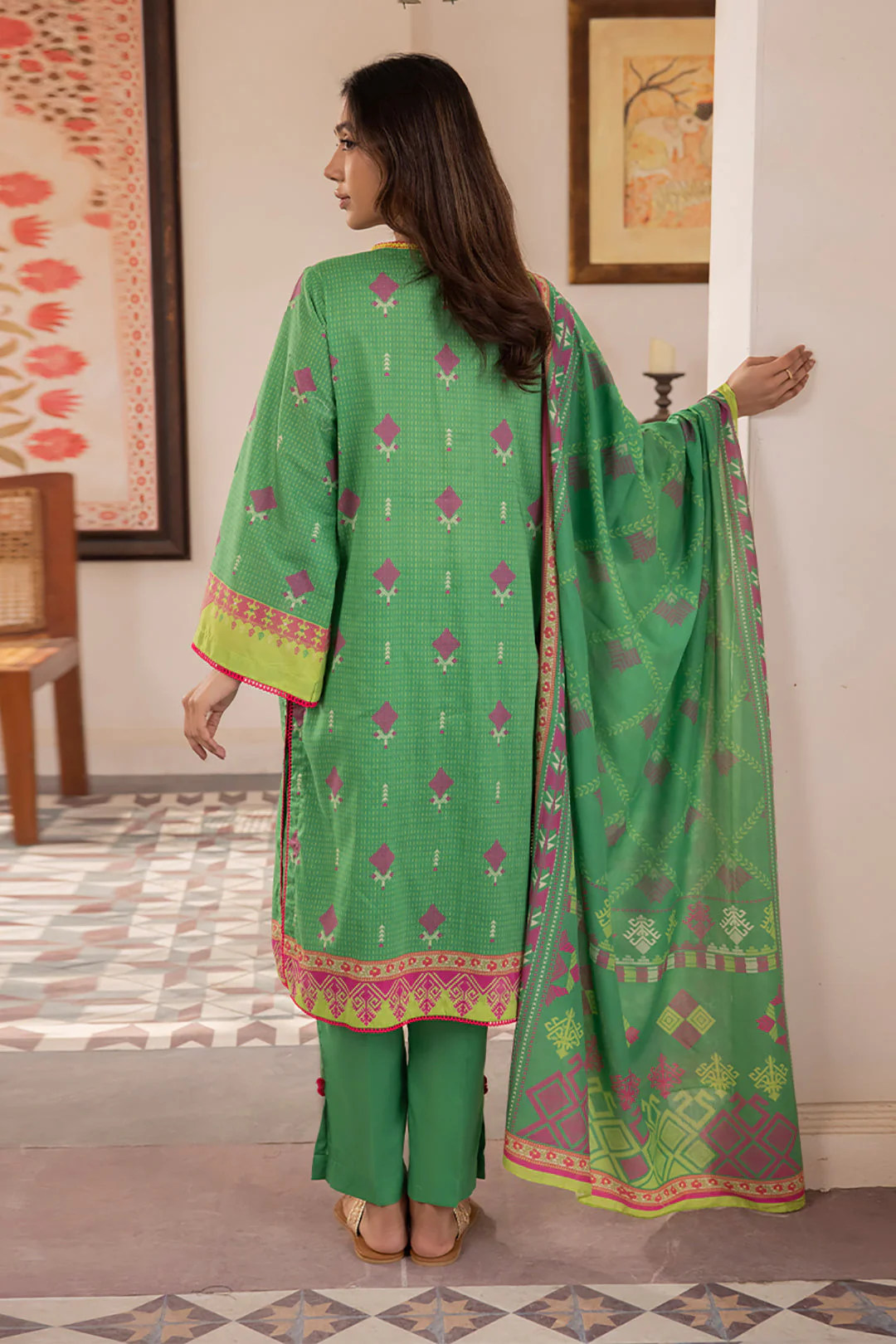 Embroidered Shirt Shalwar Dupatta - 1105 - Image 5