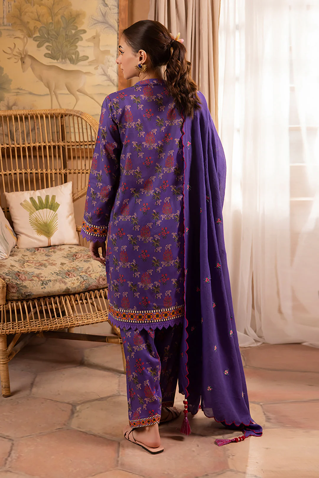 Embroidered Shirt Shalwar Dupatta - 1106 - Image 5